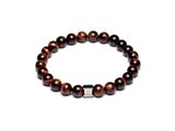 GEMINI | Bracelet | Gem  Bordeaux | 8mm | Oeil de Tigre | G2_