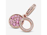 Pandora | Charm | Double Disque Rose Scintillant | 789186C_