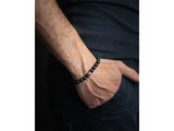 GEMINI | Bracelet | Homme | Deep Black Mat | Agate | 8 mm | D2_