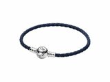 Pandora | Bracelet | Cuir Tressé Bleu | Fermoir Pandora | 592790C01_