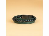 GEMINI | Bracelet | Cuir | Perles naturelle | Green |TR7_