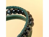 GEMINI | Bracelet | Cuir | Perles naturelle | Green |TR7_