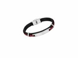 Lotus Style | Bracelet | Acier Inoxydable | Cuir Noir & Rouge | LS2400/2/3_