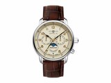 Zeppelin | Homme | Quartz | Phase de Lune | Cuir Brun | Beige | 40mm | 9636-5_