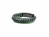 GEMINI | Bracelet | Cuir | Perles naturelle | Green |TR7_