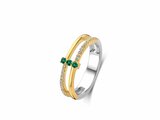 Naiomy Silver | Bague | Argent | Plaqué Or | Verte | Oxyde de Zirconium | N4V54_