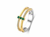 Naiomy Silver | Bague | Argent | Plaqué Or | Verte | Oxyde de Zirconium | N4V54_