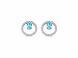 Naiomy Silver | Boucles d'Oreilles | Argent | Oxyde de Zirconium | Bleu Ciel | 12mm | N4V53_