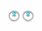 Naiomy Silver | Boucles d'Oreilles | Argent | Oxyde de Zirconium | Bleu Ciel | 12mm | N4V53_