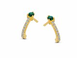 Naiomy Silver | Boucles d'Oreilles | Plaqué Or | Verte | N4V56_