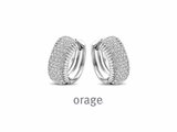 Orage | Boucles d'Oreilles | Créoles | Argent | Oxyde de Zirconium | 14mm | BA022_