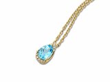 Loumya Gold "Or" | Collier | Or Jaune | Diamants 0.05ct | Topaze Bleue | P43820-6_