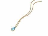 Loumya Gold "Or" | Collier | Or Jaune | Diamants 0.05ct | Topaze Bleue | P43820-6_