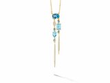 Loumya Gold "Or" | Collier | Or Jaune  | Diamants 0.15CT | Topaze | Bleue | N46257-18_