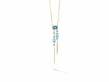 Loumya Gold "Or" | Collier | Or Jaune  | Diamants 0.15CT | Topaze | Bleue | N46257-18_