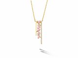 Loumya Gold "Or" | Collier | Or Jaune | Diamants 0.11ct | Tourmaline | Rose | N43596-5_