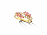 Loumya Gold "Or" | Bague | Or Jaune | Diamants 0.16ct | Tourmaline | Rose | R43599-11_