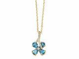 Loumya Gold "Or" | Collier | Or Jaune | Diamants 0.11ct | Topaze Blue London | AP30523-30_