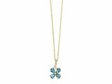 Loumya Gold "Or" | Collier | Or Jaune | Diamants 0.11ct | Topaze Blue London | AP30523-30_