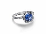 Pandora | Bague | Spectaculaire Halo Bleu Carré Scintillant | 193550C01_