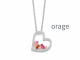 Orage | Collier | Argent | Oxyde de Zirconium | Coeur | BA229_