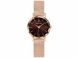 Pierre Lannier | Femme | Quartz | Milanais Rosé | Chocolat | ø30mm | 010P988_