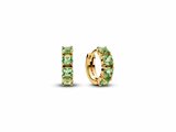 Pandora | Boucles d'Oreilles | Créoles | Vertes | Dorées | 263851C01_