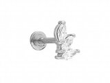 Loumya Steel | Piercing | Acier 316L | Oxyde de Zirconium | Tige 1.2x8mm | 155909W_