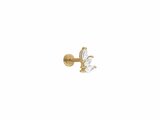 Loumya Steel | Piercing | Acier 316L | Doré | Oxyde de Zirconium | Tige 1.2x8mm | 155909JW_