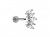 Loumya Steel | Piercing | Acier 316L | Oxyde de Zirconium | Tige 1.2x8mm | 155918W_