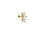 Loumya Steel | Piercing | Acier 316L | Doré | Oxyde de Zirconium | Tige 1.2x8mm | 155910JW_