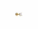 Loumya Steel | Piercing | Acier 316L | Doré | Oxyde de Zirconium | Tige 1.2x8mm | 155916JW_