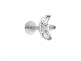 Loumya Steel | Piercing | Acier 316L | Oxyde de Zirconium | Tige 1.2x8mm | 155911W_