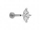 Loumya Steel | Piercing | Acier 316L | Oxyde de Zirconium | Tige 1.2x8mm | 155924W_