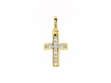 Loumya Gold "Or" | Pendentif | Croix | Or Jaune | Oxyde de Zirconium | 11.5x 8.5mm | AH0164C_