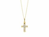 Loumya Gold "Or" | Pendentif | Croix | Or Jaune | Oxyde de Zirconium | 11.5x 8.5mm | AH0164C_