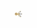 Loumya Steel | Piercing | Acier 316L | Doré | Oxyde de Zirconium | Tige 1.2x8mm | 155911JW_