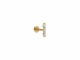 Loumya Steel | Piercing | Acier 316L | Doré | Oxyde de Zirconium | Tige 1.2x8mm | 155912JW_