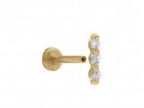 Loumya Steel | Piercing | Acier 316L | Doré | Oxyde de Zirconium | Tige 1.2x8mm | 155912JW_