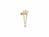 Loumya Steel | Piercing | Acier 316L | Doré | Oxyde de Zirconium | Tige 1.2x8mm | 155923JW_