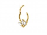 Loumya Steel | Piercing | Acier 316L | Doré | Oxyde de Zirconium | Tige 1.2x8mm | 155932JW_