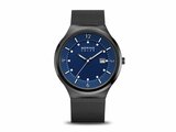 Bering | Homme | Solar | Noir | Brillant | Brossé | Milanais Bleu | ø42mm |14442-227_