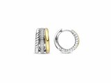 Ti Sento | Boucles d'Oreilles | Créoles | Argent |Bicolore |Oxyde de Zirconium|78025ZY_