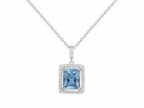 Griffe Rouge | Collier | Argent | Oxyde de Zirconium | Bleu Topaze | 80700022_