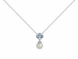 Griffe Rouge | Collier | Argent | Oxyde de Zirconium | Bleu Topaze | Perle | 80700026_