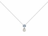 Griffe Rouge | Collier | Argent | Oxyde de Zirconium | Bleu Topaze | Perle | 80700026_