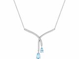 Loumya Gold "Or" | Collier | Or Blanc 9K | Topazes Bleues | Oxyde de Zirconium | 397341.T1_