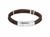 Lotus Style | Bracelet | Acier | Cuir | Brun | LS2529/2/2_