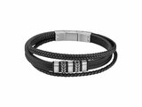 Lotus Style | Bracelet | Acier | Cuir | Noir | LS2590-2/1_