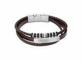 Lotus Style | Bracelet | Acier | Cuir | Marron | LS2592-2/2_